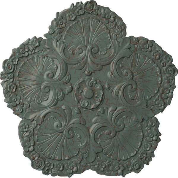 Ekena Millwork Shell Ceiling Medallion, Hand-Painted Cloud Burst Crackle, 25 5/8"OD x 1"P CM25SHCBC - main